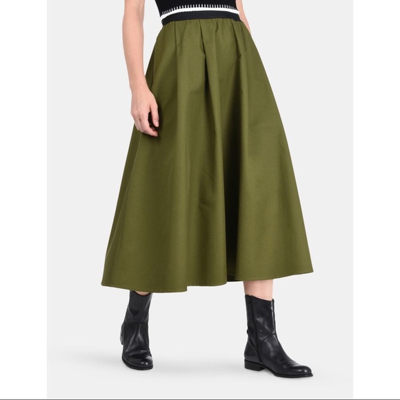 Armani Exchange Green Cotton Midi Length Skirt - Picture 2 of 12